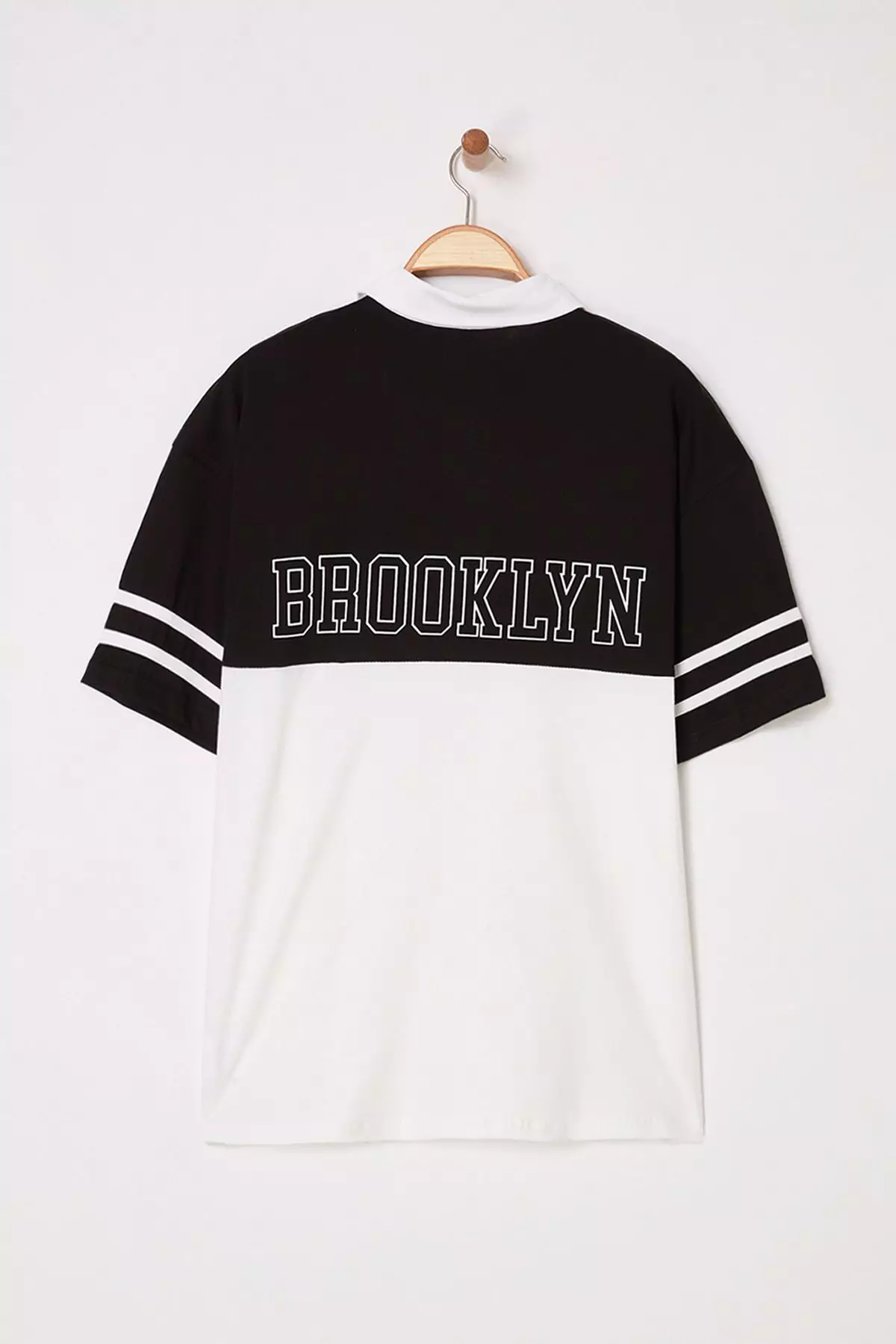 Oversize Color Block Printed Polo Shirt