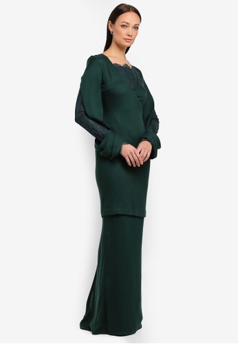 Violet Kurung Modern from NH by NURITA HARITH in Green
