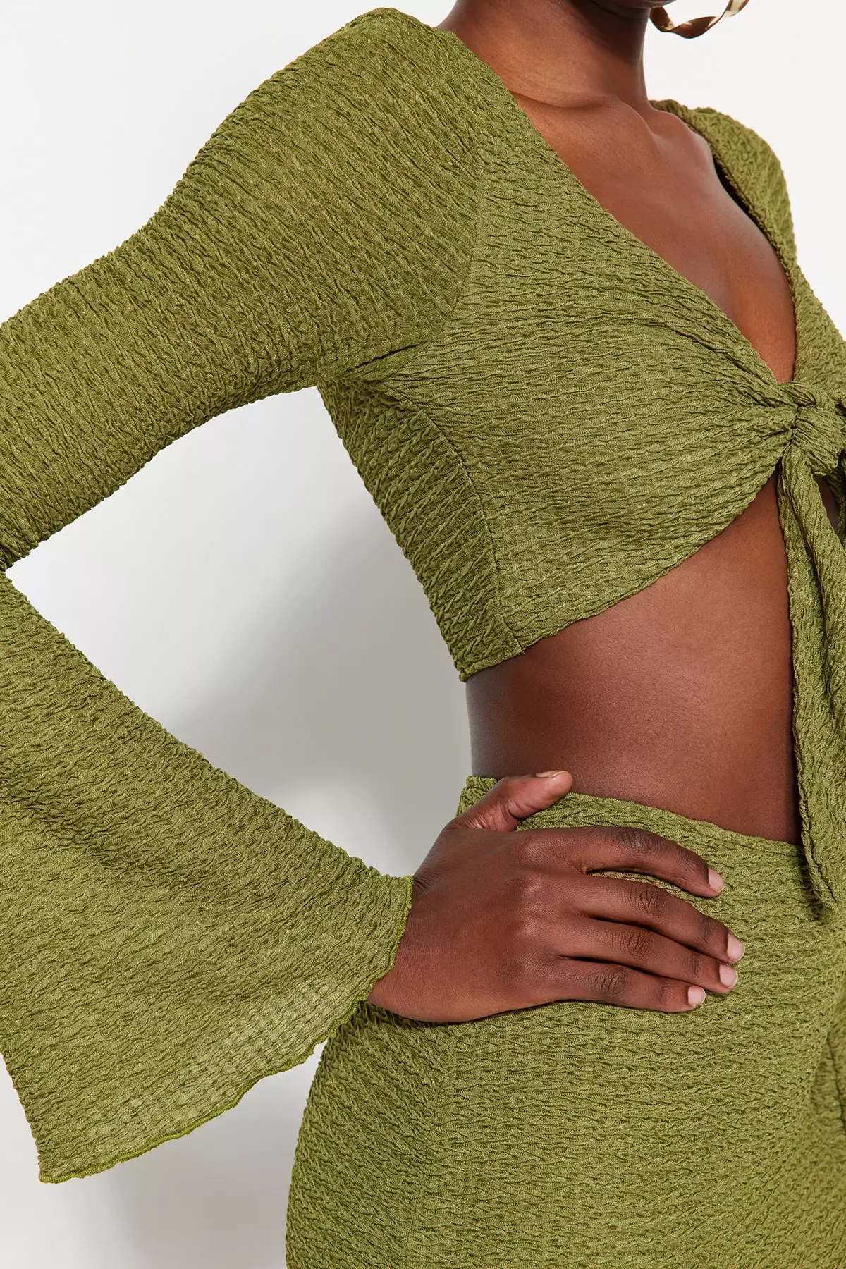 Tied Blouse Skirt Set