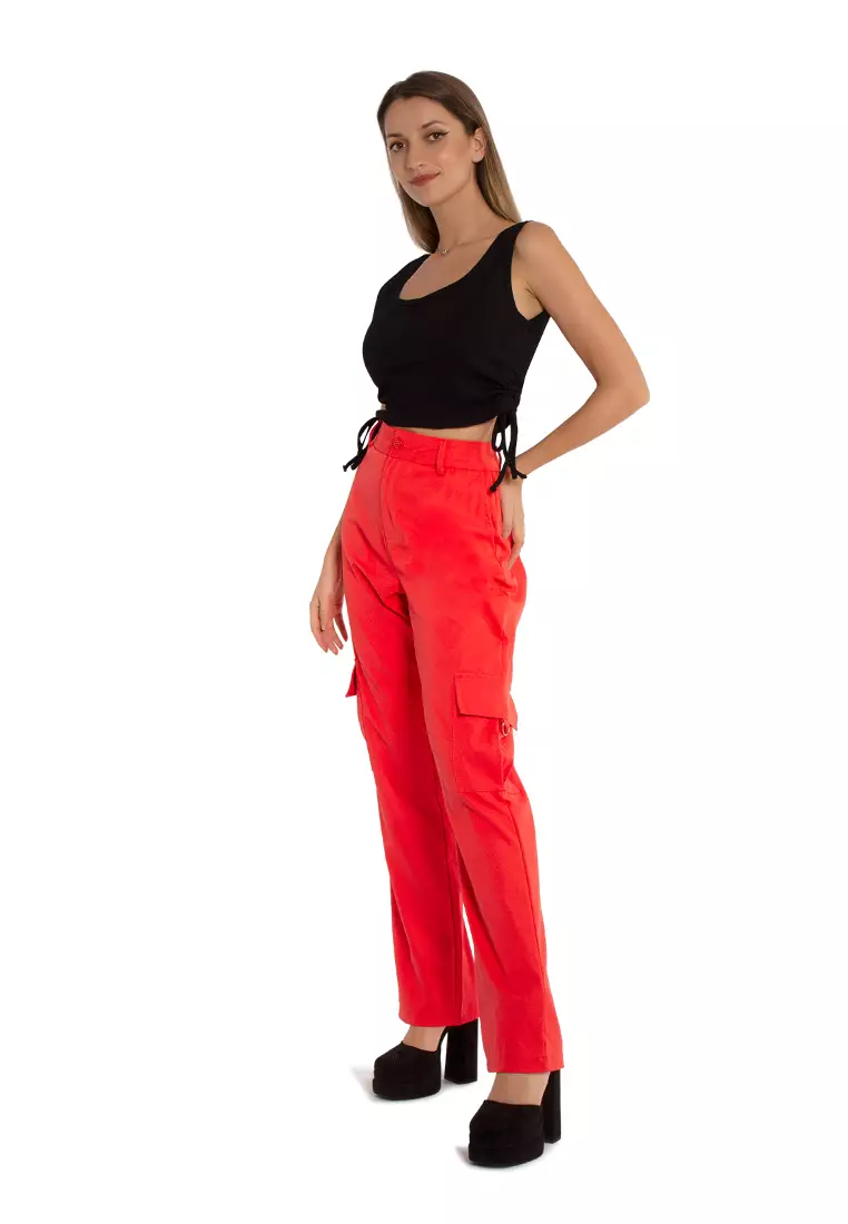 Black Ruched Crop Top