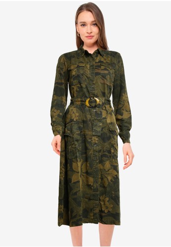 Jual Desigual Long Flared Shirt Dress Original Zalora Indonesia