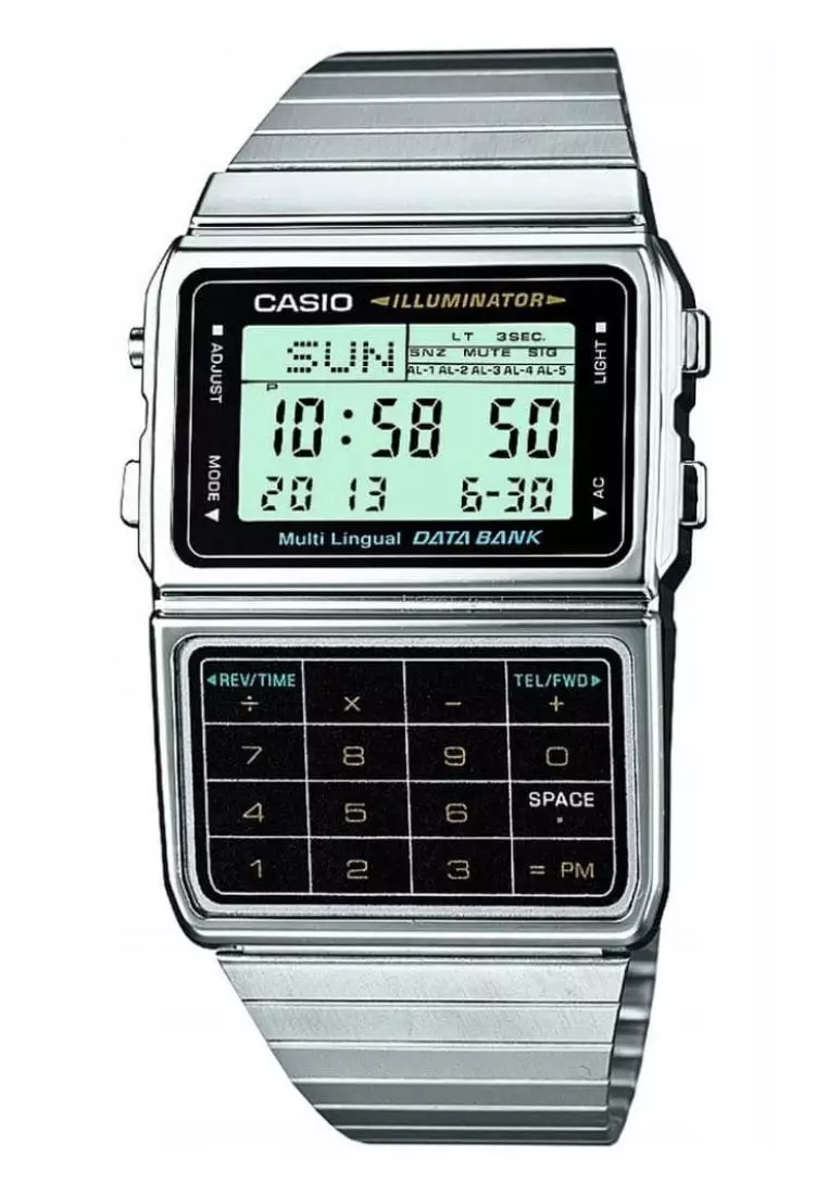 Men's silver digital watch outlet