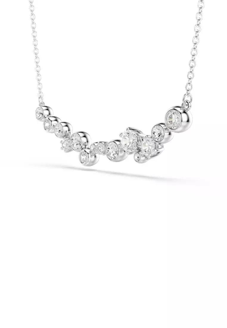 Constella Necklace, Mixed Cuts, White, Rhodium Plated