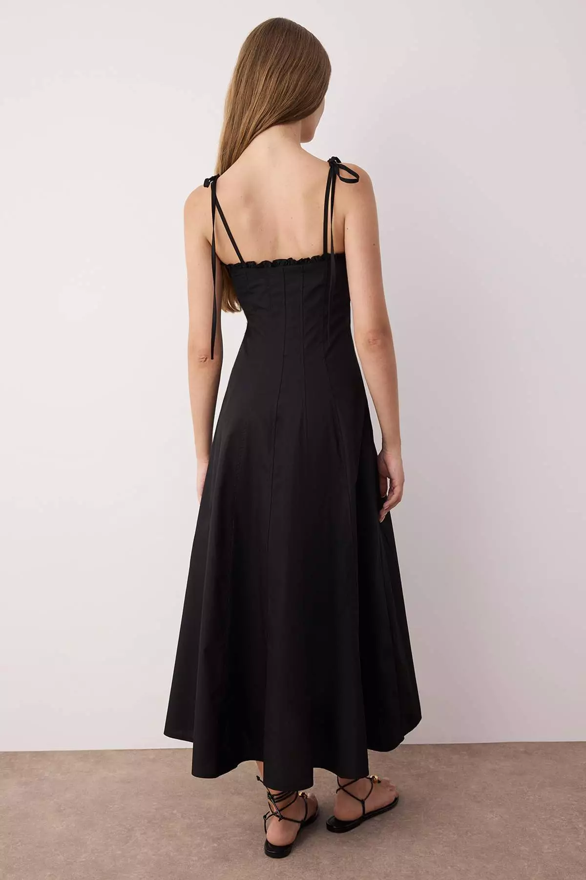 Black Waist Opening Maxi Dress