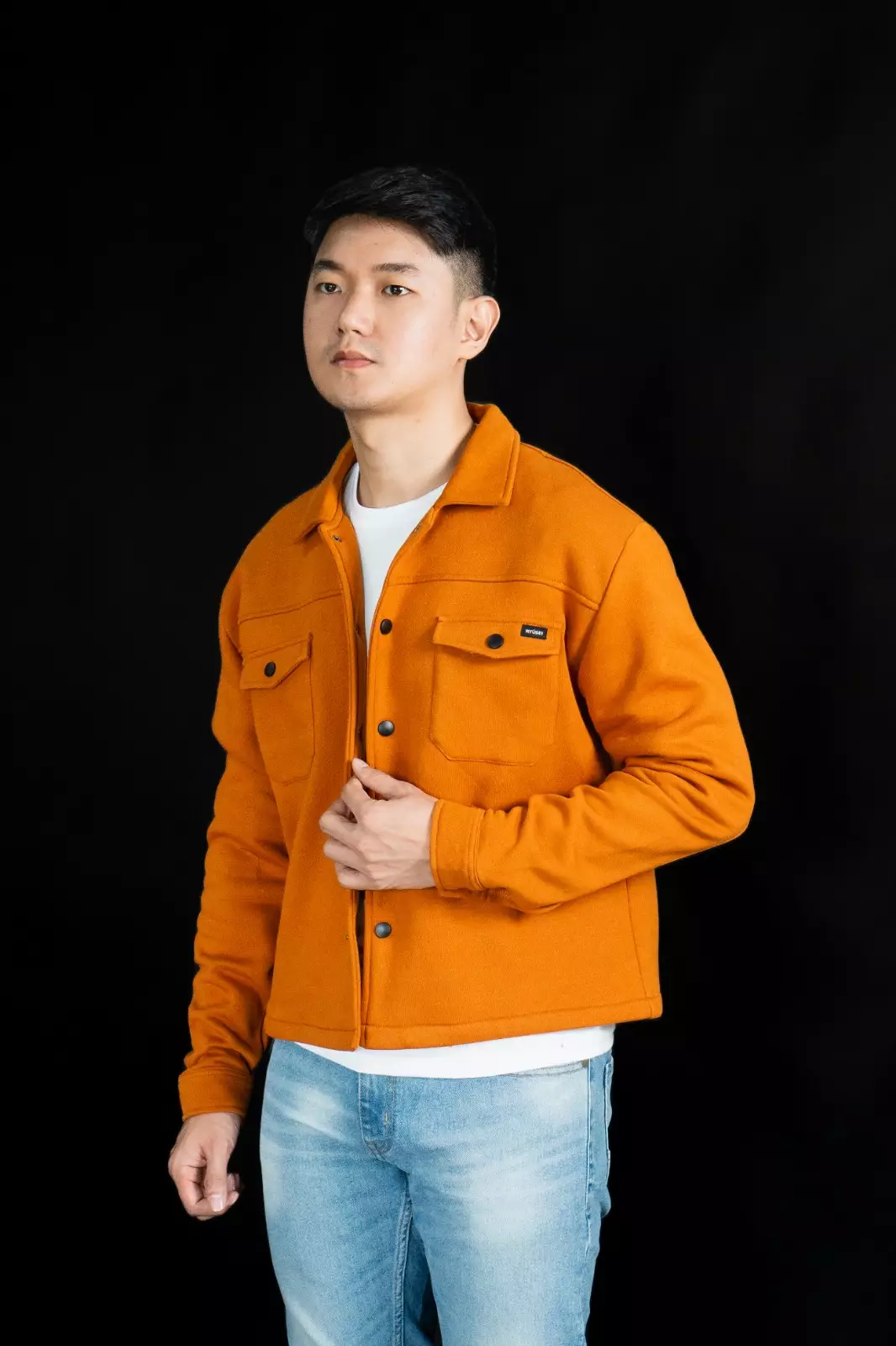 Ryusei Jaket Pria Boxy Fit Fukusaki Mustard