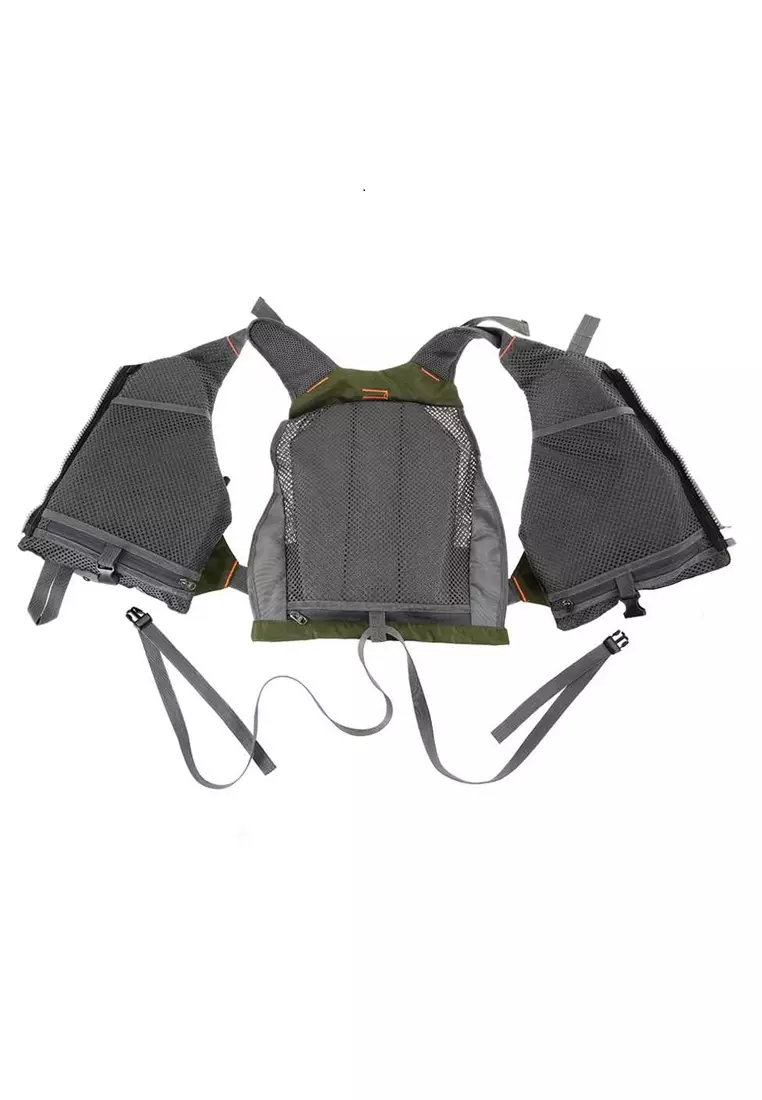 Cyrano Rompi Pancing Fishing Life Jacket Multi Slot Outerwear Outdoor Pria MaterIal Polyester ORIGINAL - Green