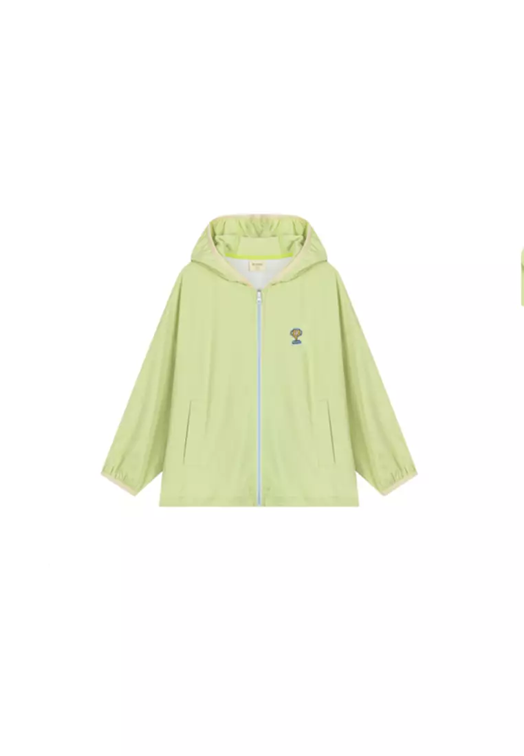 女大童防晒衣外套拼接透气网纱撞色防晒服