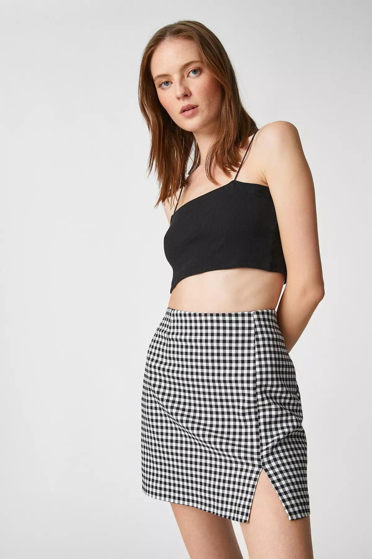 Black Plaid Skirt