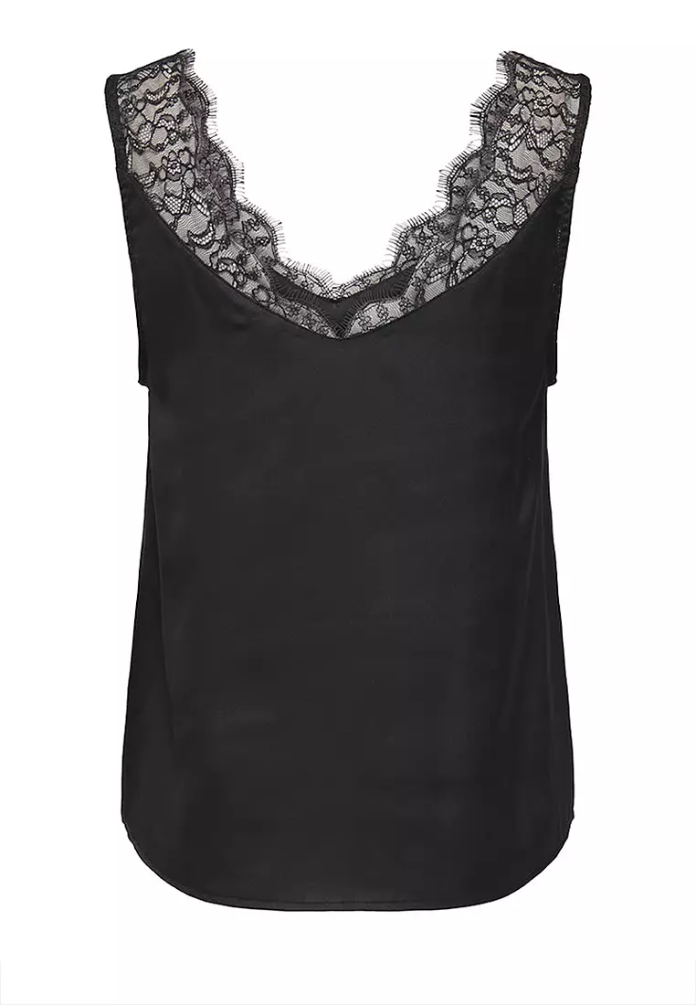 Satin Lace Mix Singlet