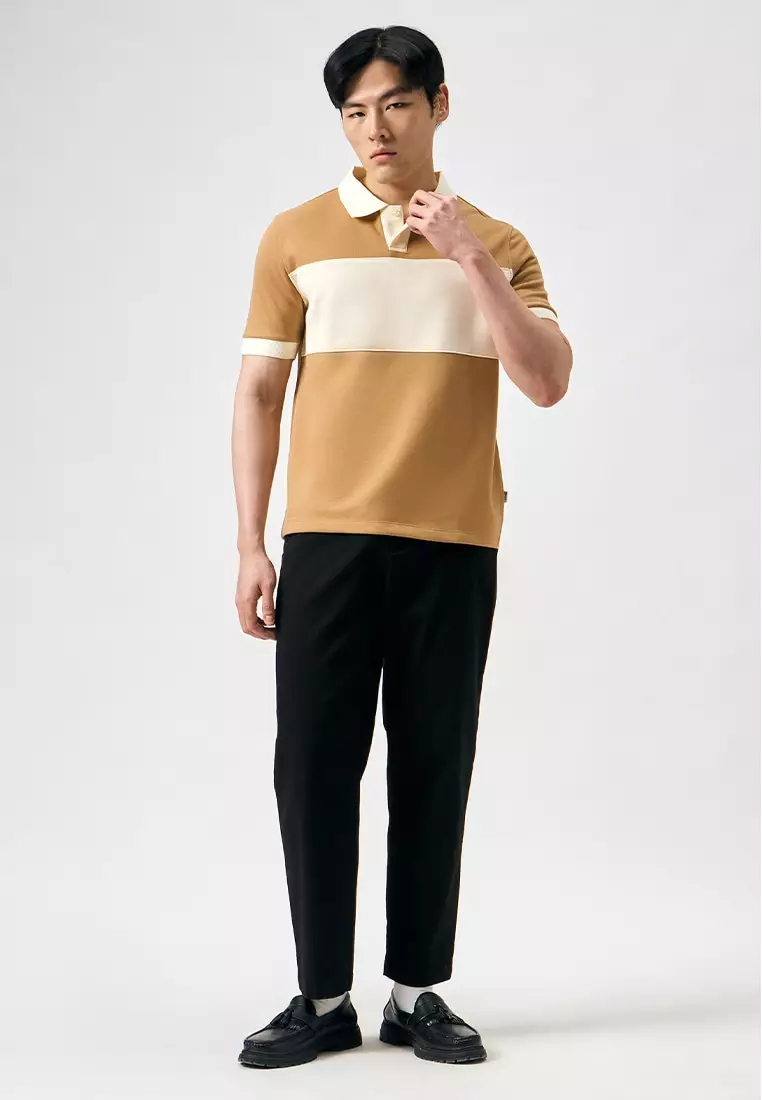 Color Block Pique Polo Shirt