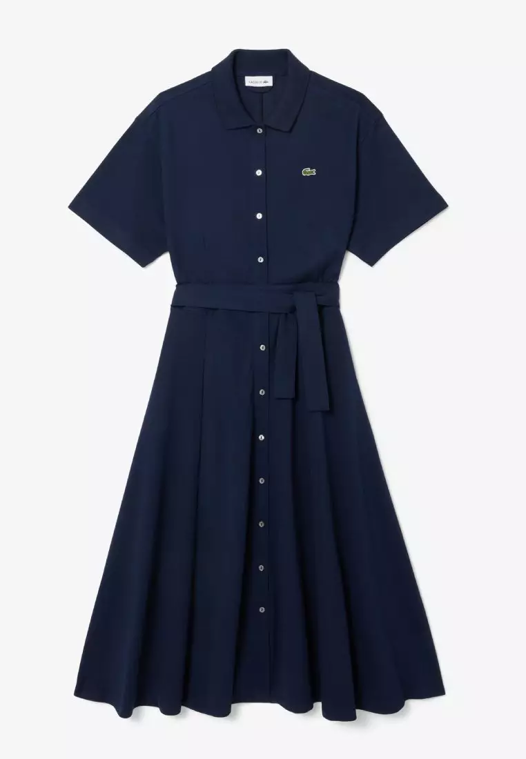 Flared Petit Piqué Polo Dress