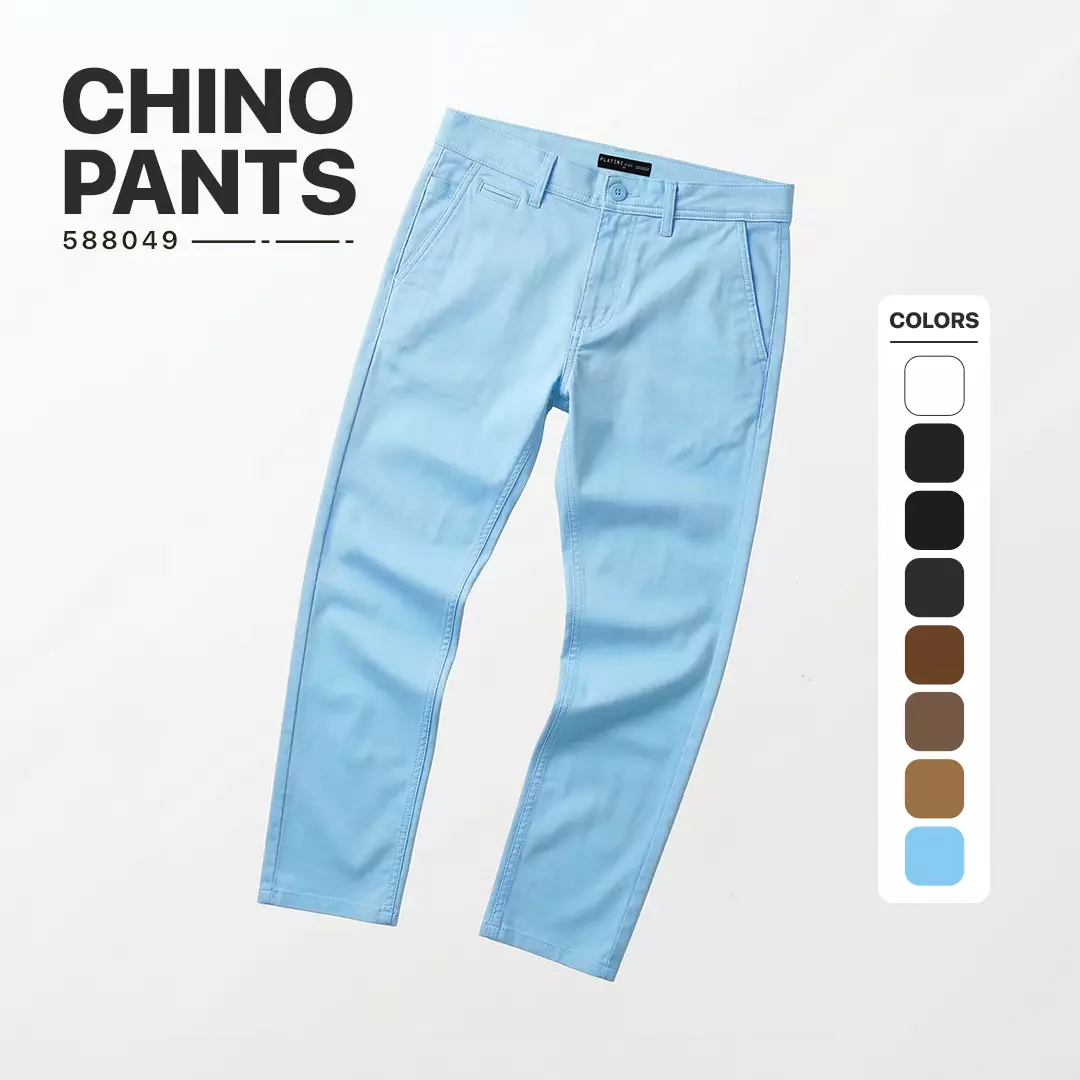 Platini Celana Pria Chino Panjang Light Blue 588049