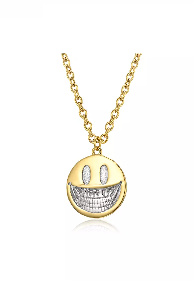 Gold smiley sale face pendant