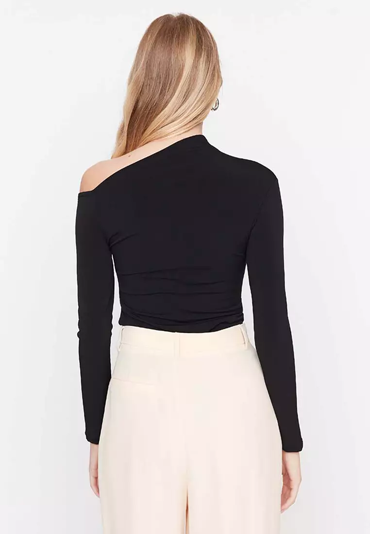 Body Donna Trendyol Asimmetrico | Collo Asimmetrico | Maglina Elasticizzata | Taglie S-36 - Foto 8
