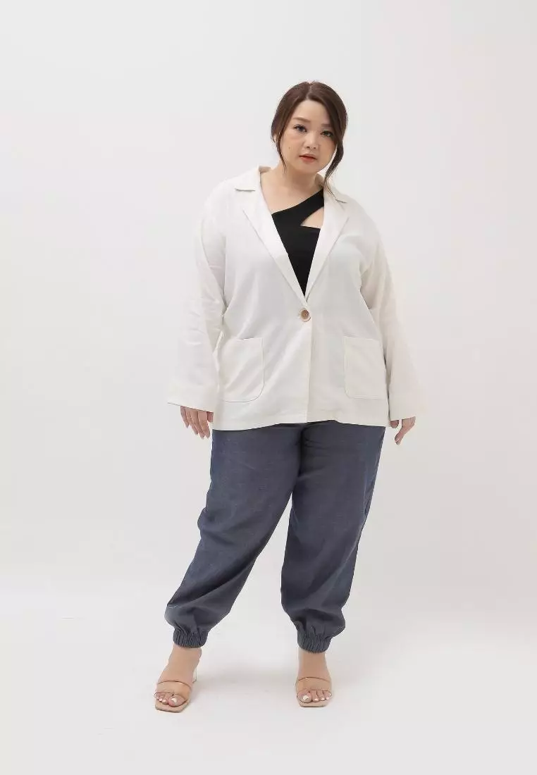 Plus Size Blazer Dal Mi Broken White