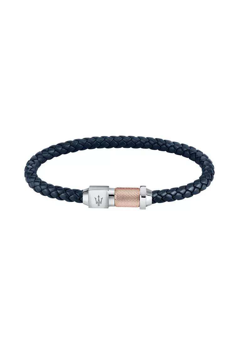 Maserati Maserati Jewels 215mm Men's Leather Bracelet, Blue