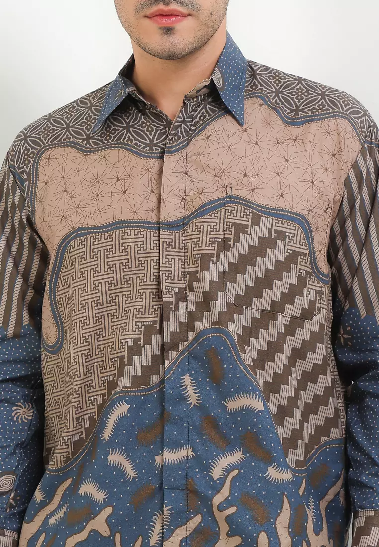 Evano Kemeja Batik Exclusive Premium Pria Casual Modern Lengan Panjang