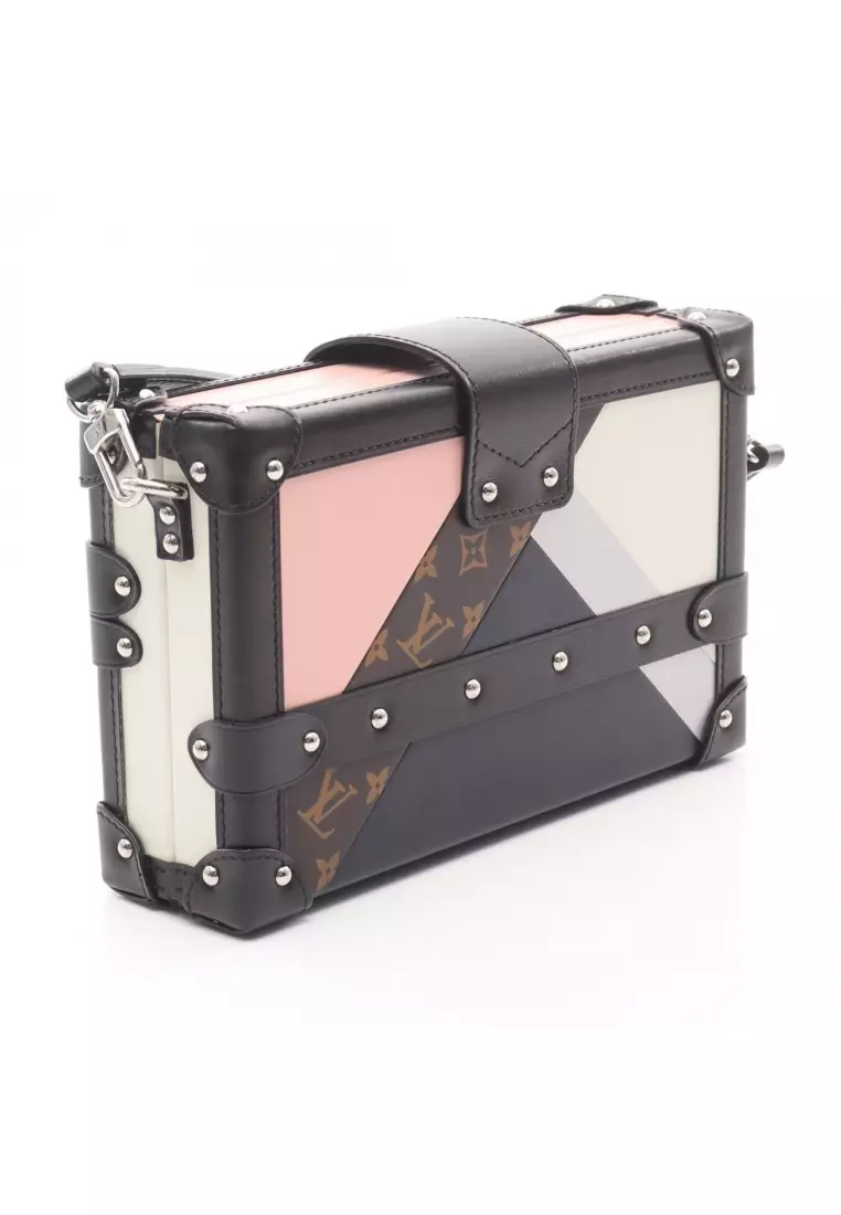 Pre-Loved Louis Vuitton Petite Malle Shoulder bag leather pink multicolor