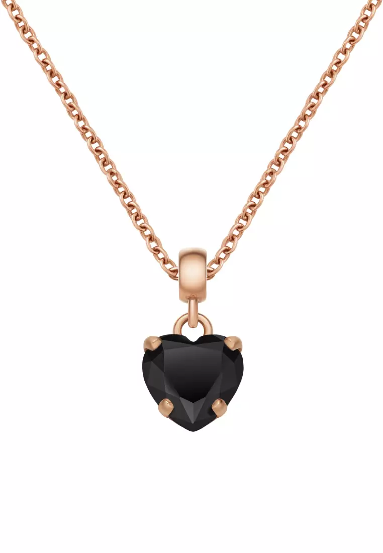 Charm Heart Black Crystal Rose Gold - DW Charm collection