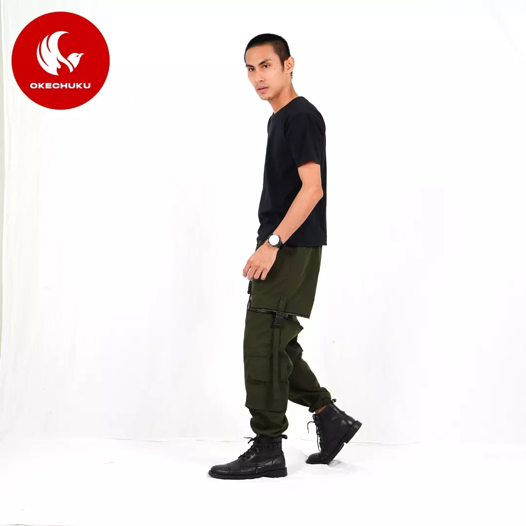 Okechuku JUSTIN Celana Cargo Panjang Pendek Pria Celana Techwear Style