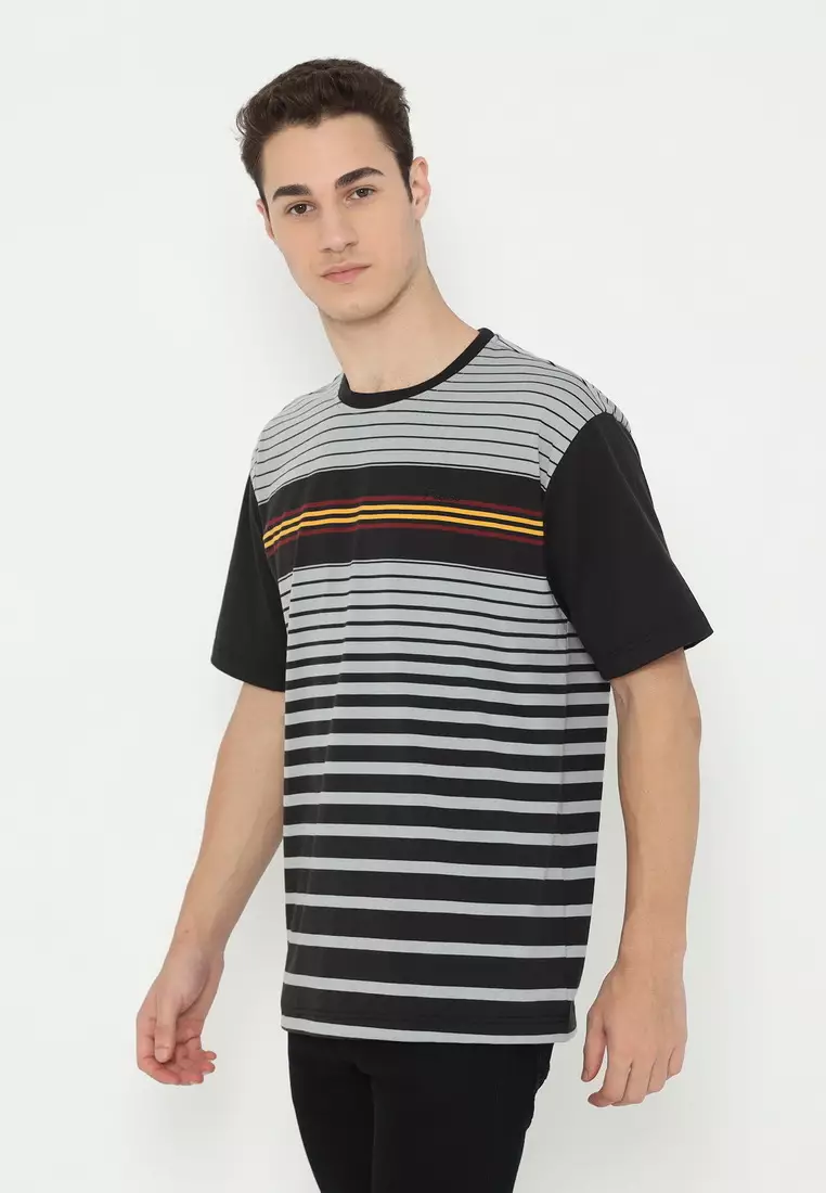 POLICE T-Shirt Salur Bordir Cotton Premium Tebal Pria