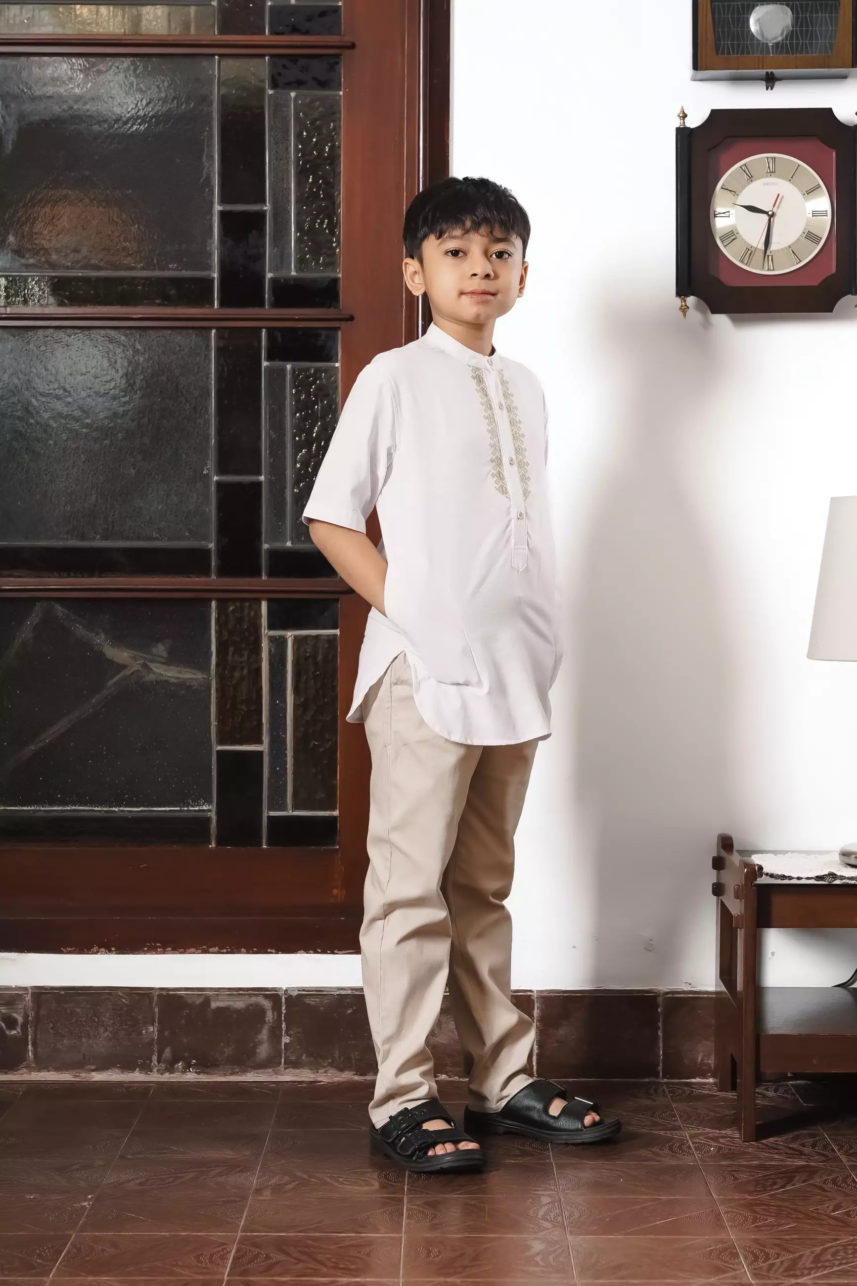 AMK Sarimbit Keluarga Set Bakhati Series White Junior Koko anak