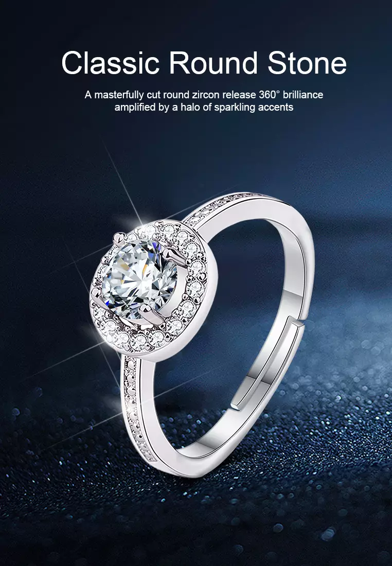 Cincin Wanita Berlapis Platinum Ring Anti Luntur Perhiasan Korea Luxury New Aksesoris Cewek R012