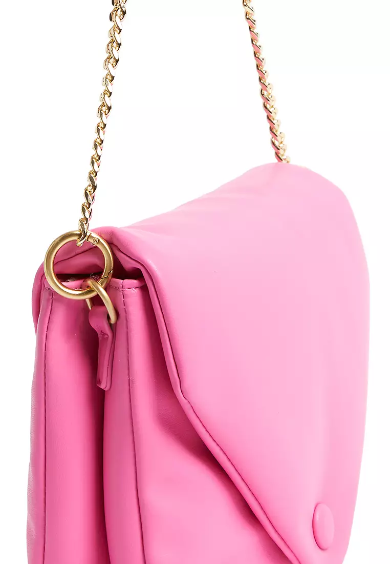 Faux Leather Padded Shoulder Bag