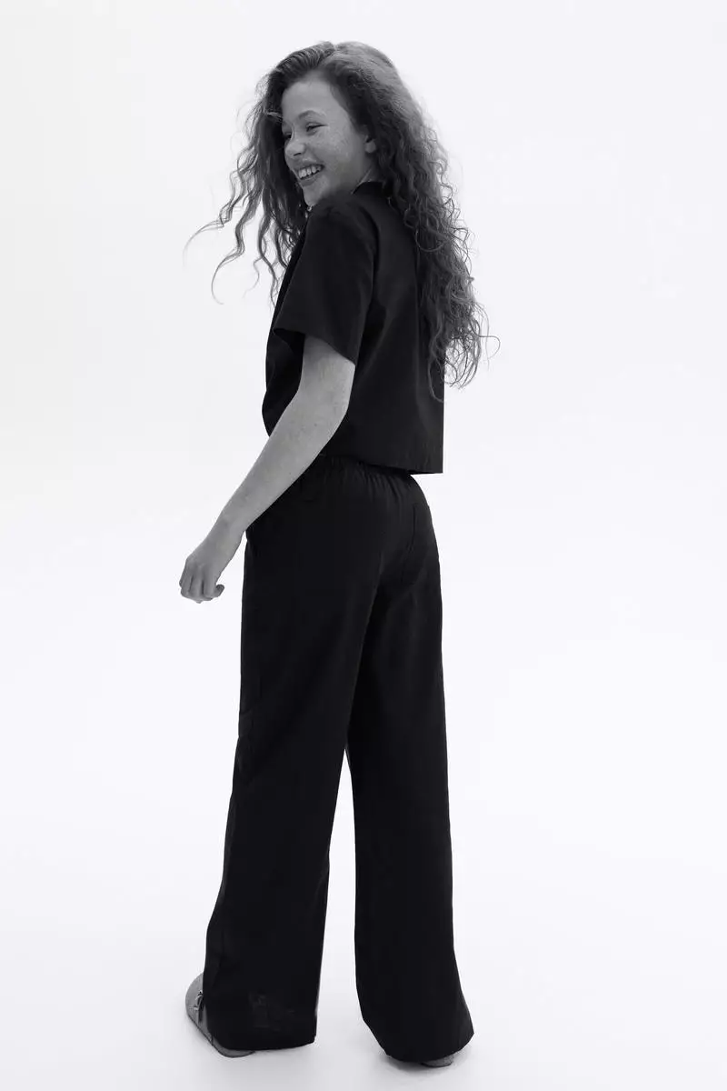 Linen-blend trousers