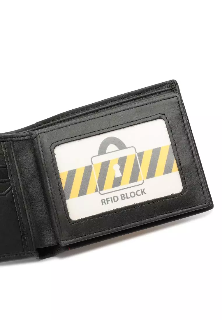 Men's RFID Bi Fold Genuine Leather Short Wallet