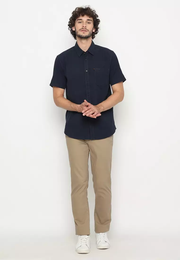 POLICE Kemeja Polos Cordoray Navy Regular Fit Pria