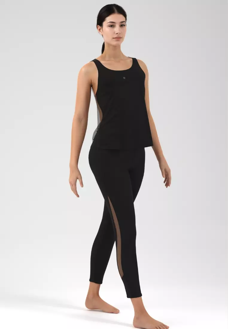 Meshed Elegance High Waist Full Length Leggings