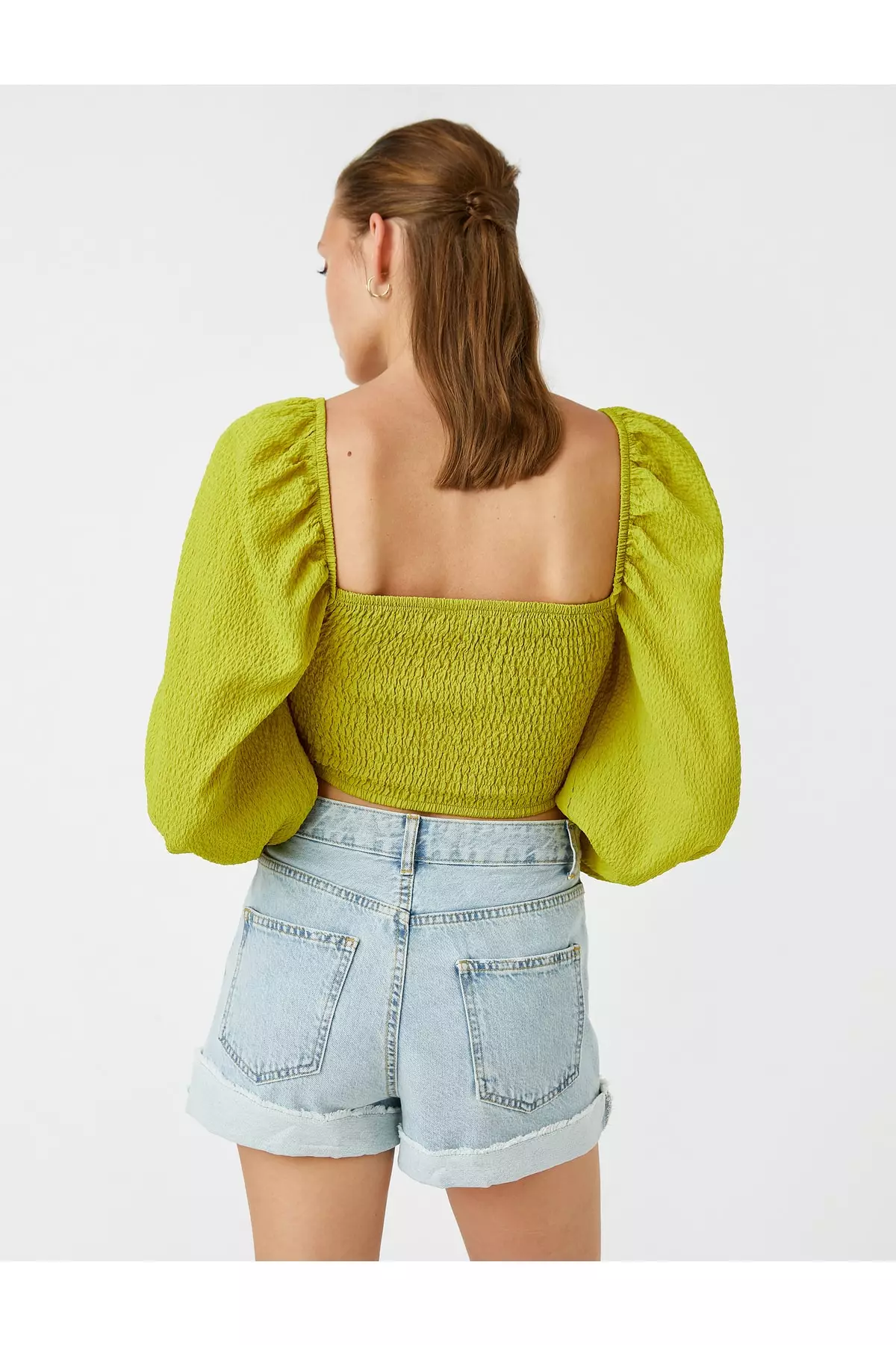 Koton Mädchen Bluse Mit Rüschen - Crop Top Kurzarm In Orange