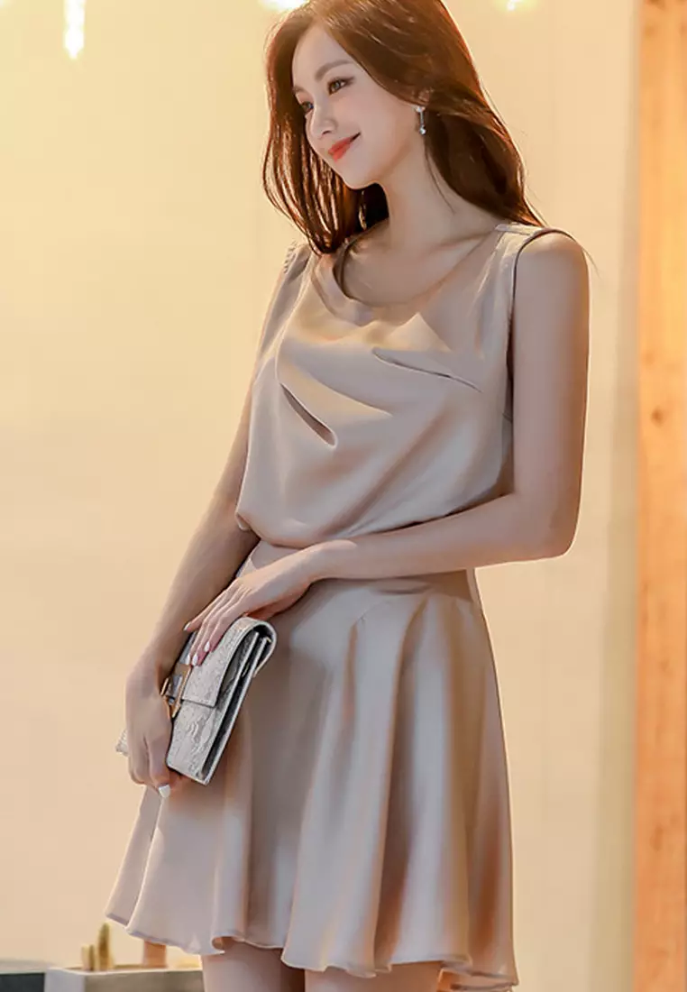 2025 S/S Light Luxury Elegant Wrinkle Flounce Two-Piece Dress A23021422