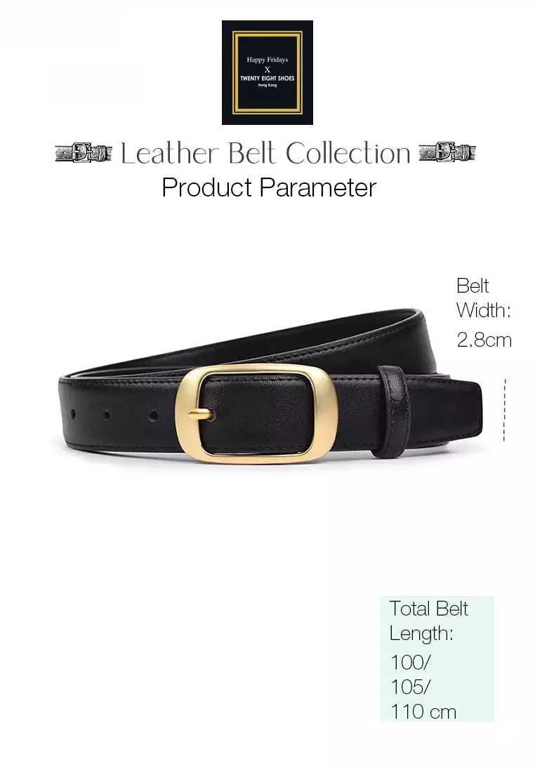 Metal Pin Gold Color Buckle Leather Belt JW CY-158
