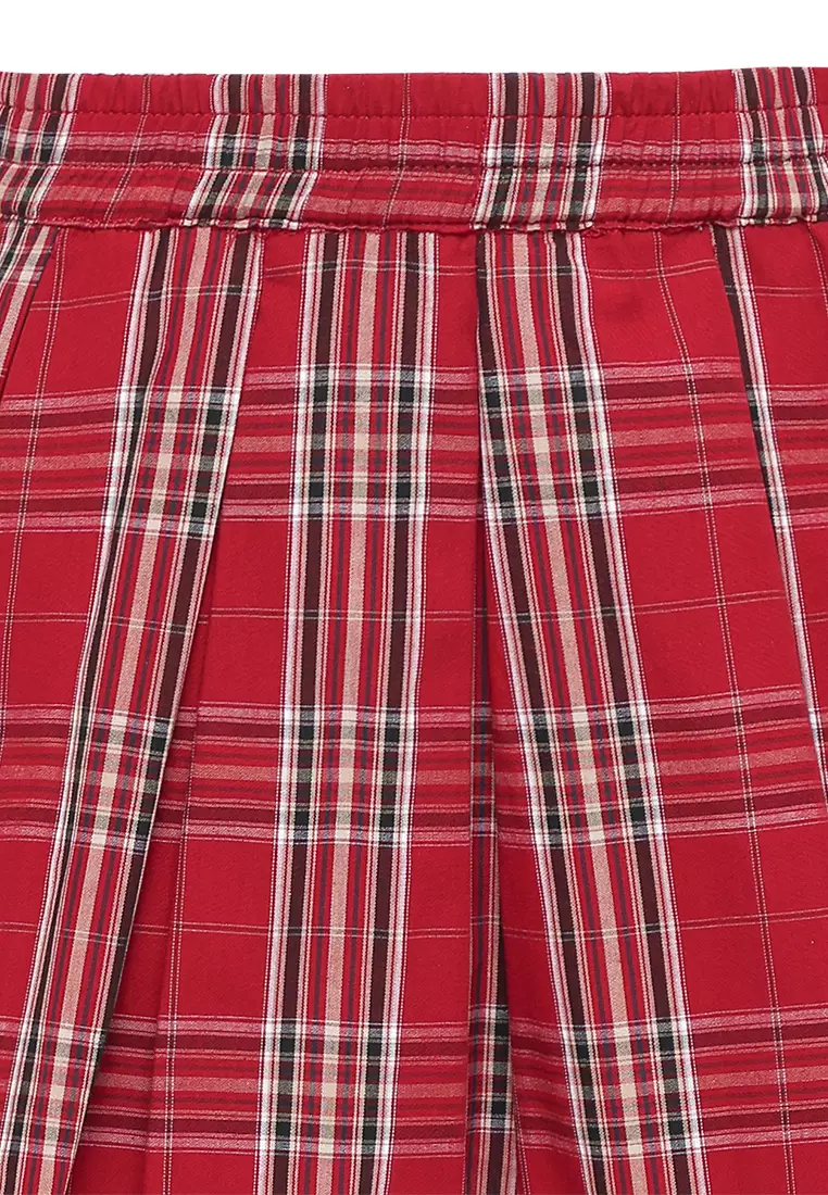 Qna Girl Libby Rok Kun Celana Anak Merah Motif Kotak