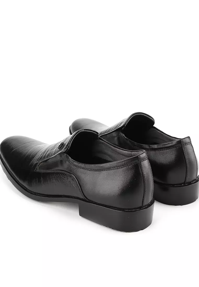 Darren Sepatu Formal Kantor Kulit Asli Pantofel Pria - Black