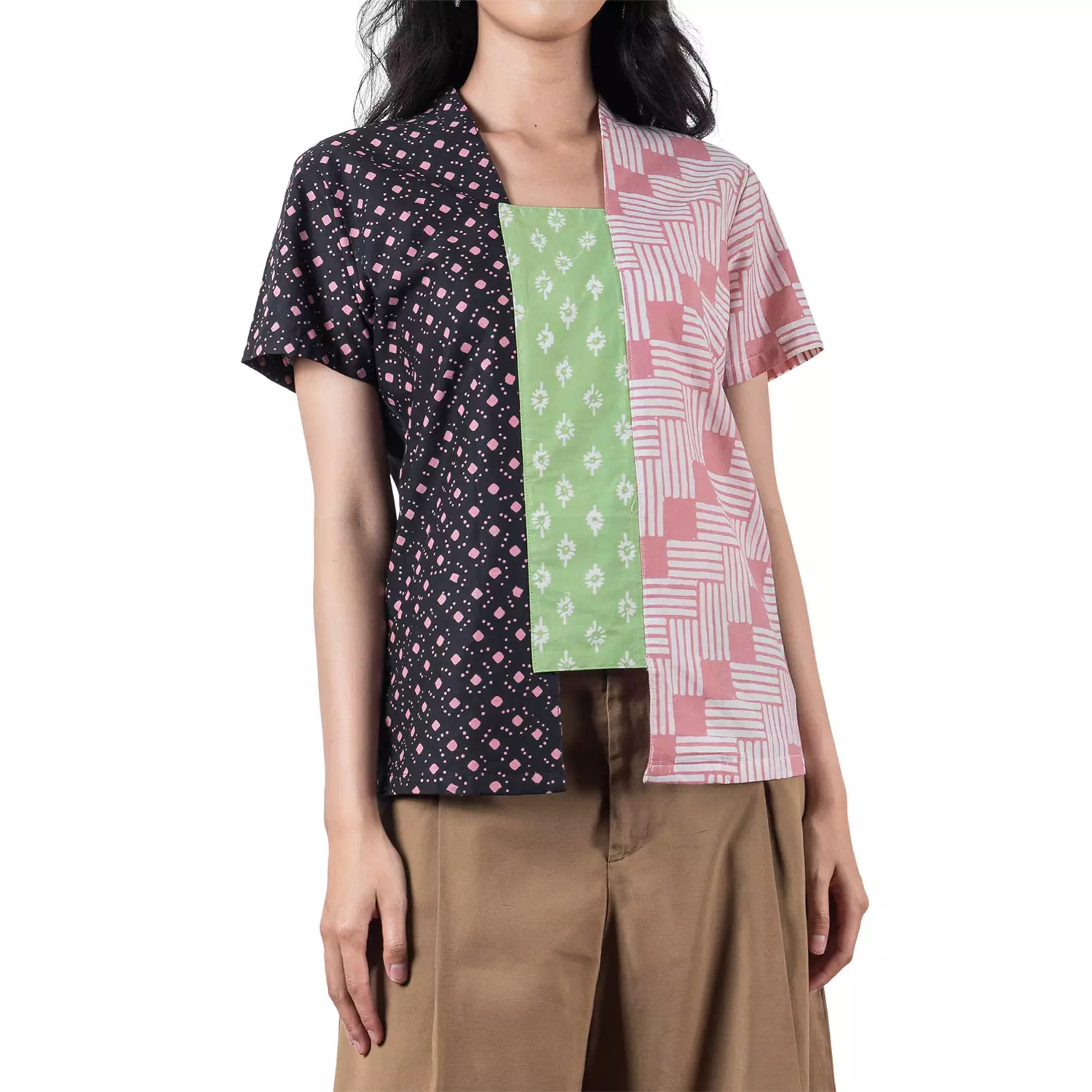 Blouse Batik Wanita - Atasan Batik - Bhatara Batik Sheisha - Baju Batik Modern Lengan Pendek