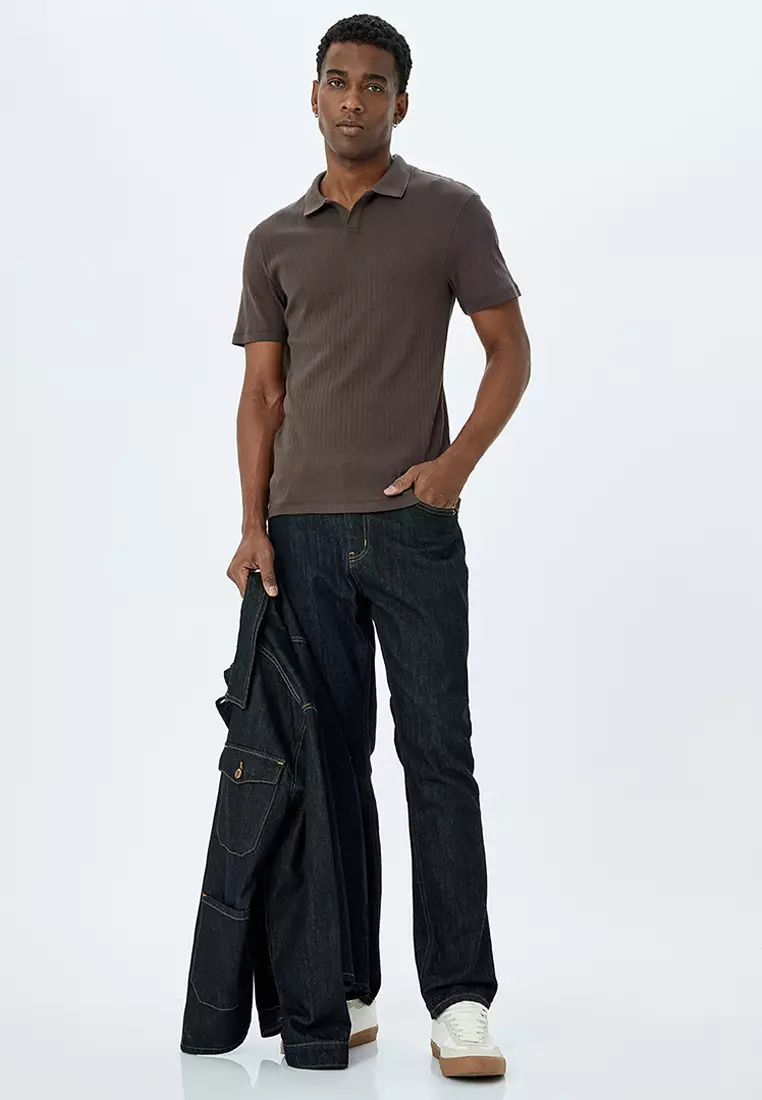 Short Sleeve Slim Fit Polo Neck T-Shirt