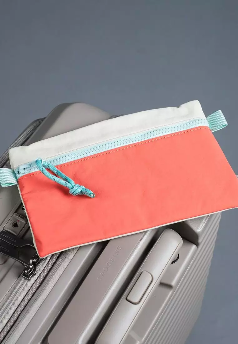 Crossing Tessa Colour Block Pouch Large - Coral/White Beige
