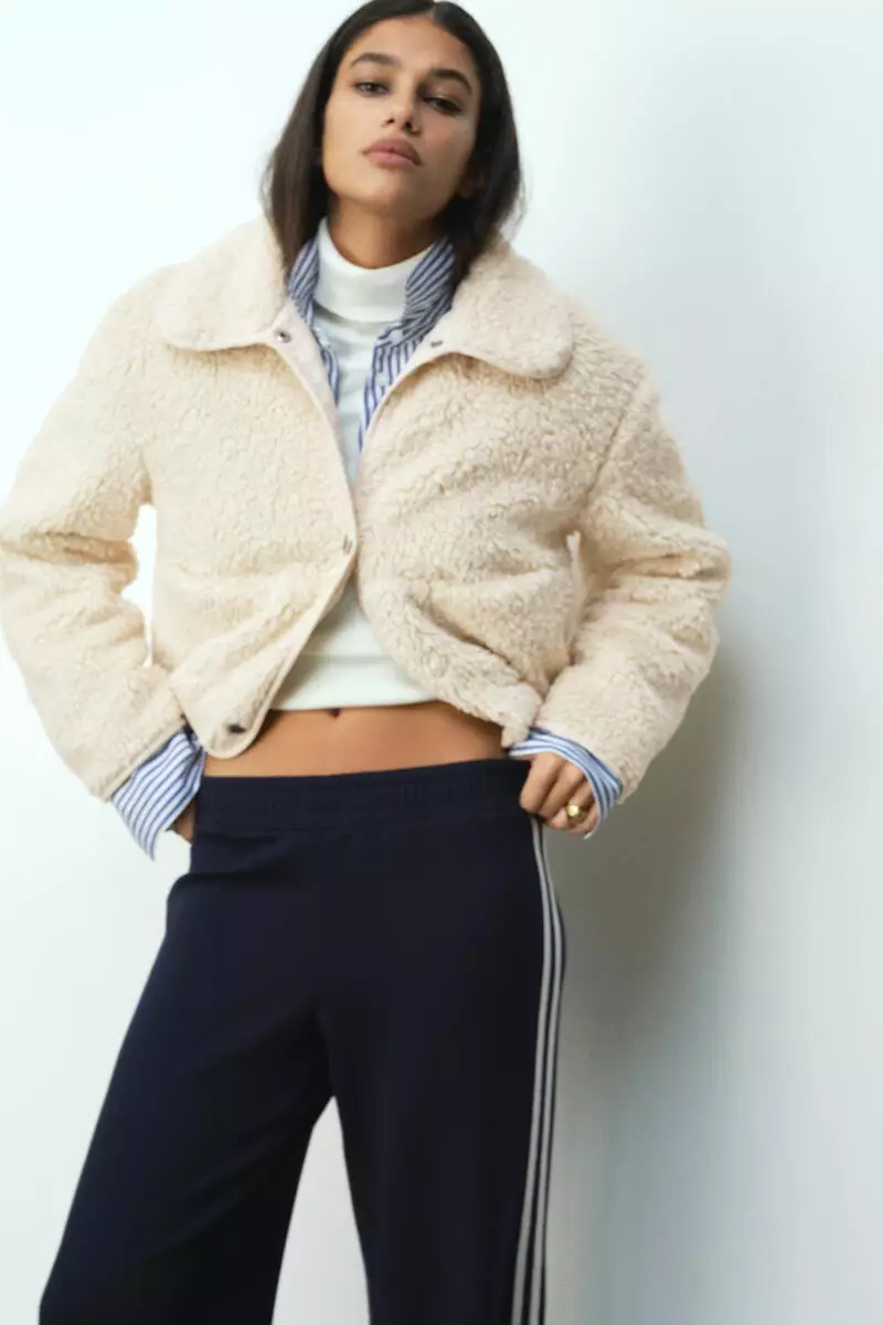 Collared teddy jacket