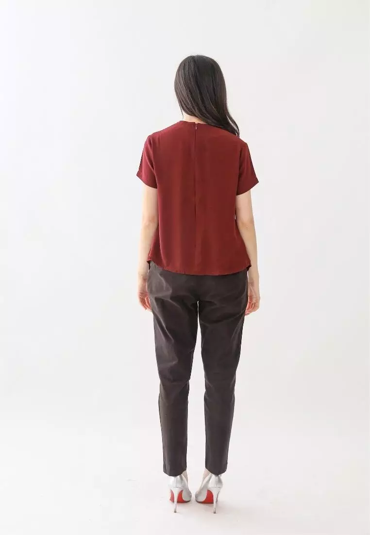 Mille fleur Ladies blouse ye on top red