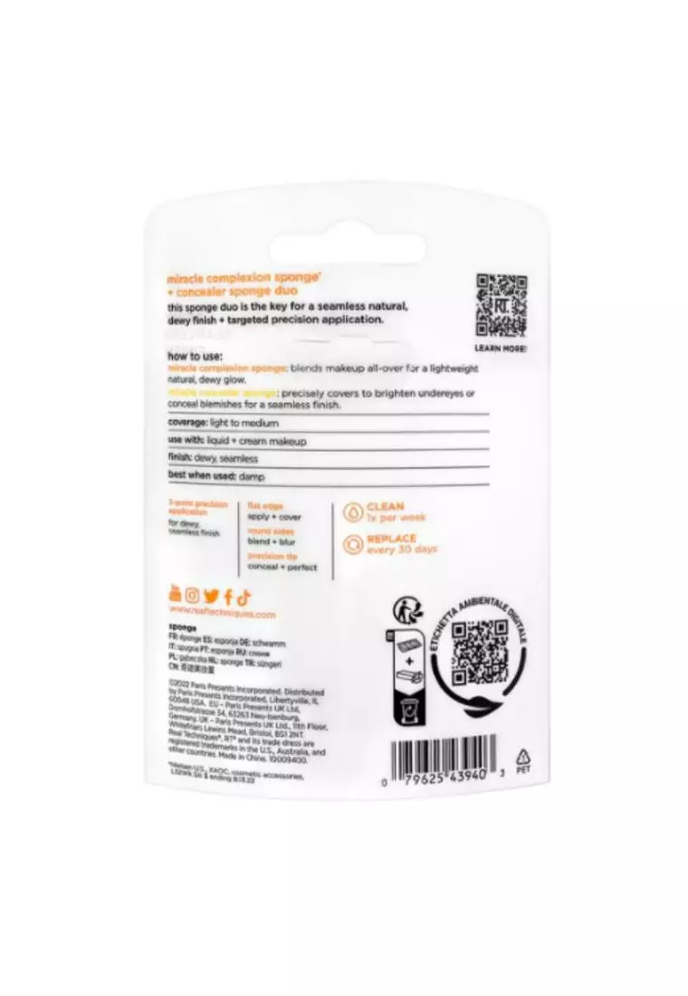 Real Techniques 100094 Miracle Complexion Sponge + Miracle Concealer Sponge