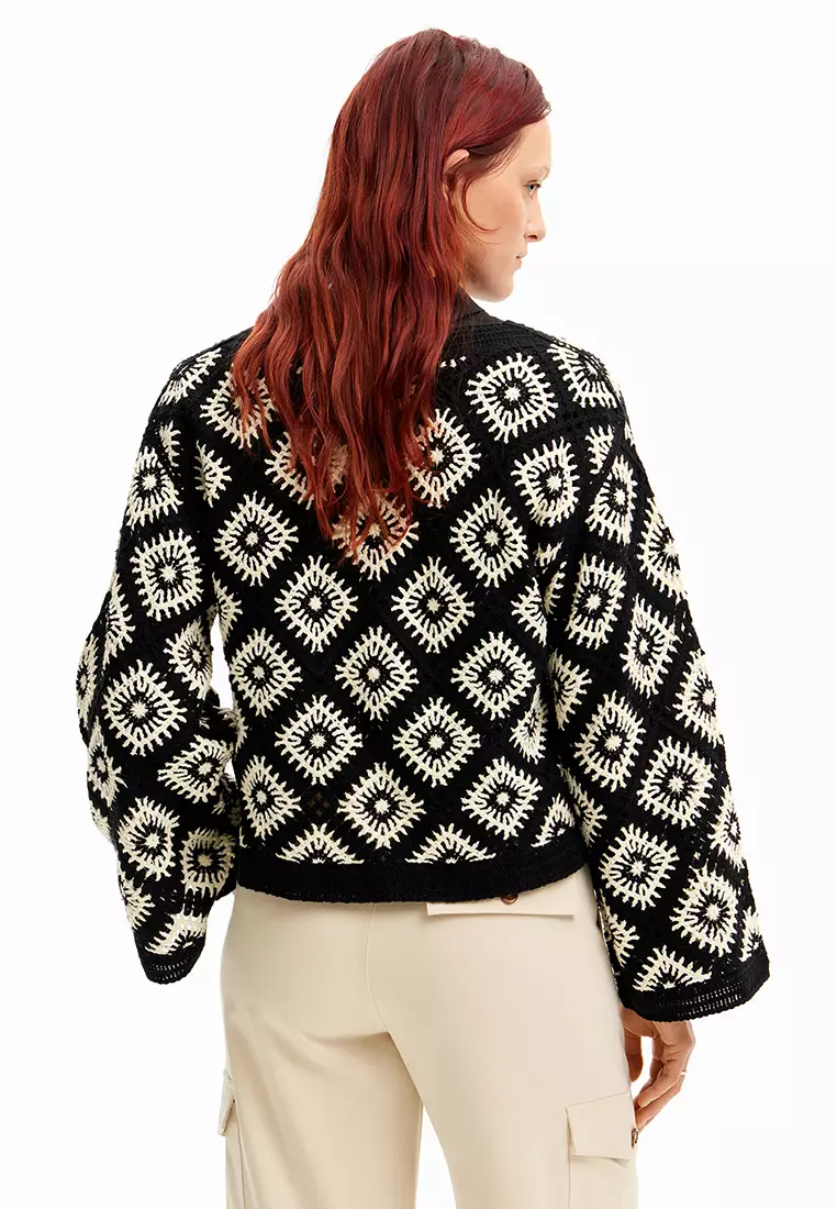 Desigual Woman Multicolour crochet pullover.