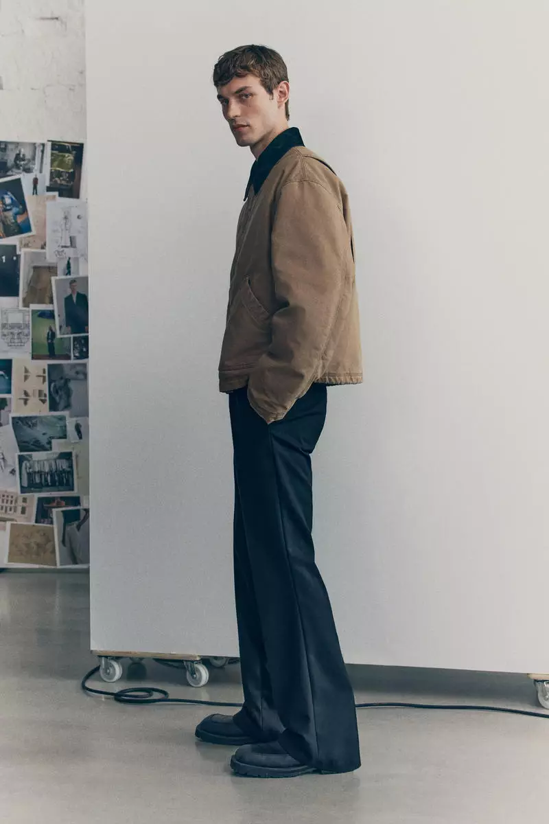 Wool-blend bootcut trousers