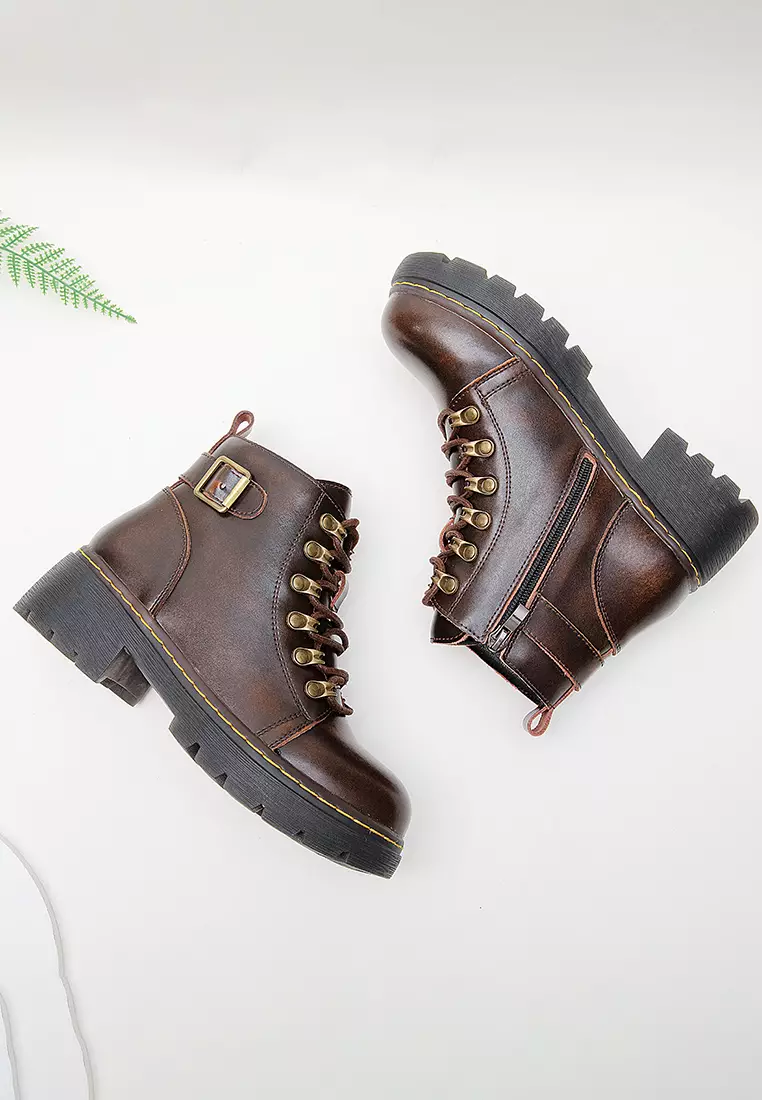 5CM Buckle Leather Martin Boots MZ5085-2