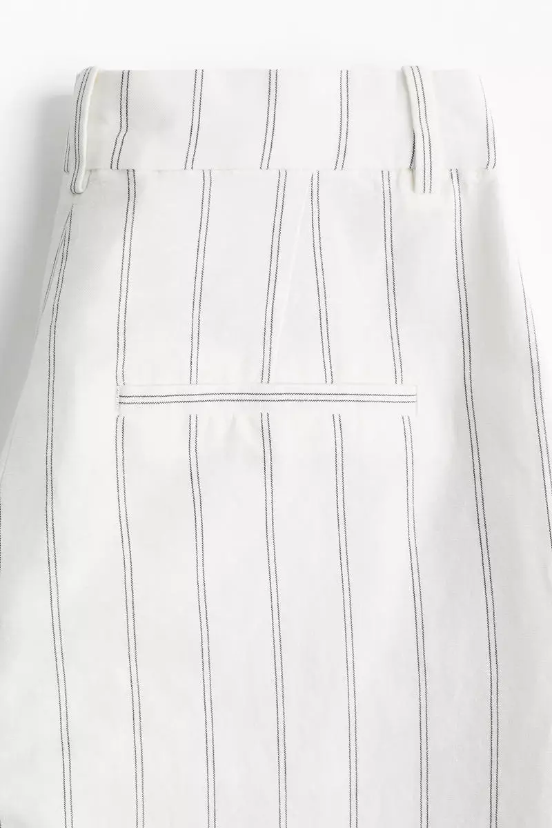 Wide linen-blend trousers