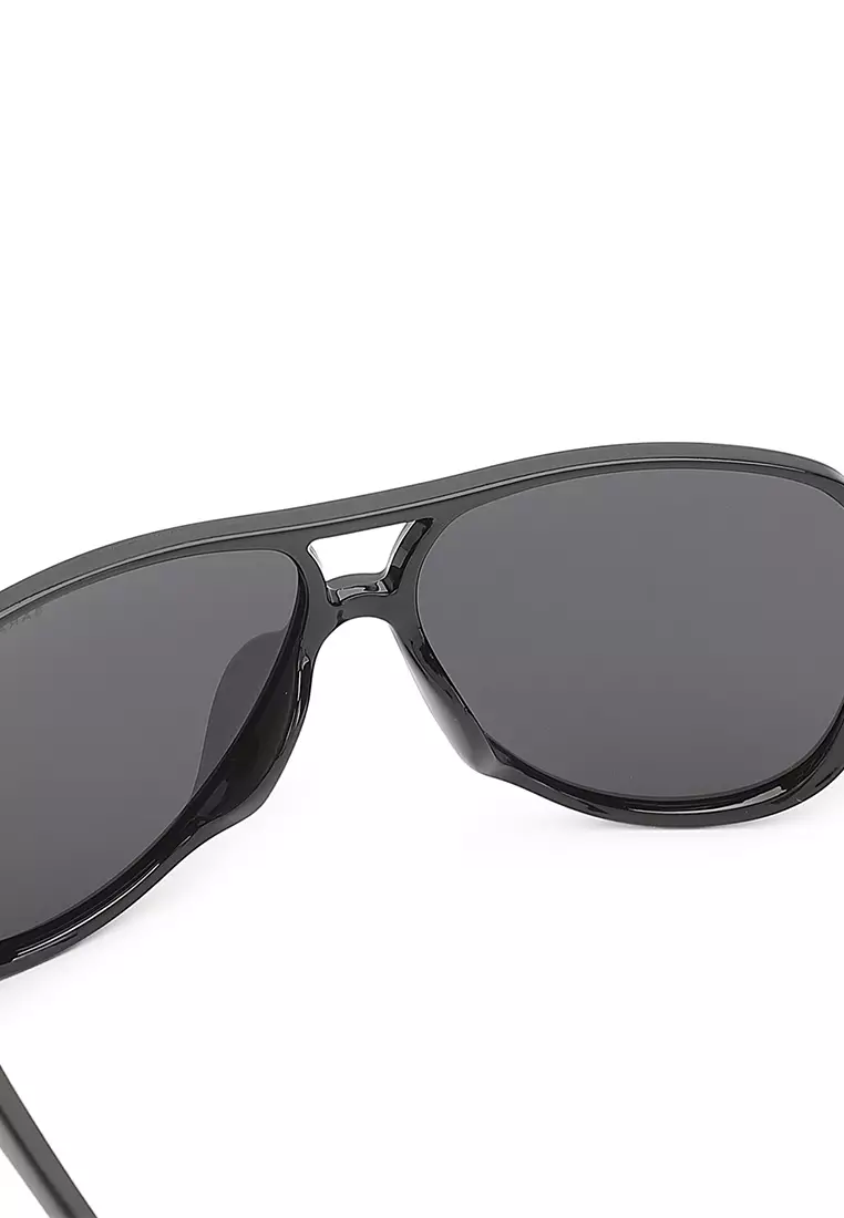 Unisex Casual Polarized Aviator Sunglasses - Light Black