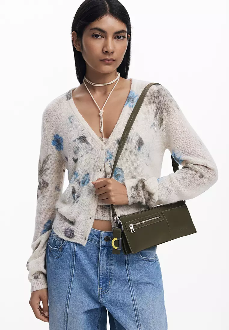 Small two-tone convertible bag