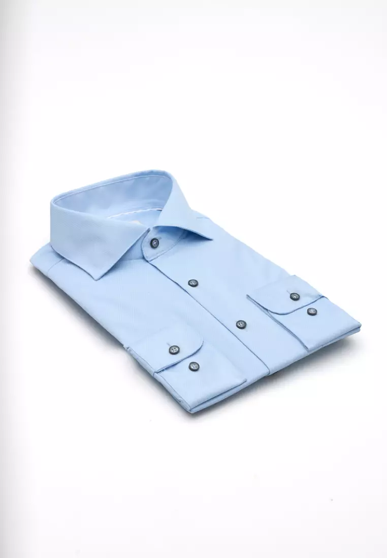 Blue Texture Classic Fit Shirt